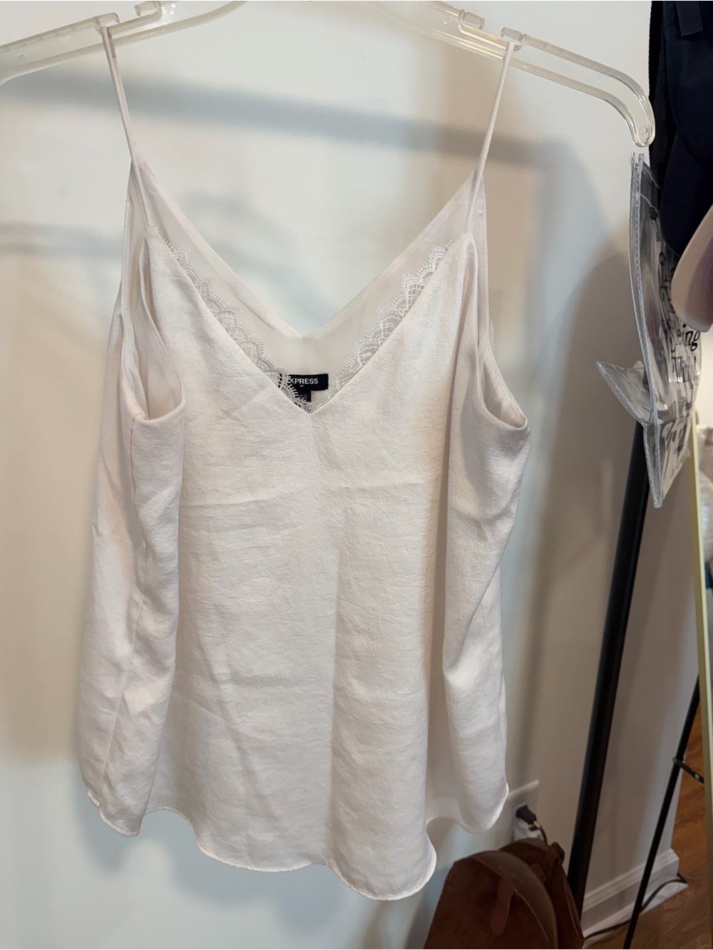 Express Ivory Lace-Trim Camisole